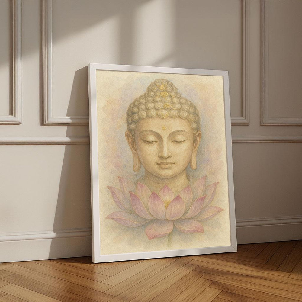 Buddha and Lotus Canvas Print | Serene Spiritual Wall Art