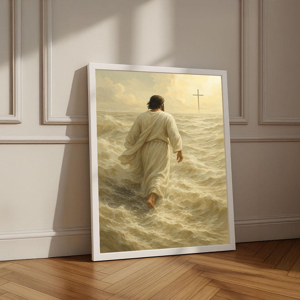Jesus Walking on Water Canvas Print | Spiritual Wall Art