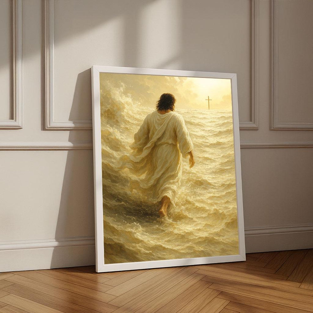 Jesus Walking on Water Canvas Print | Spiritual Wall Art