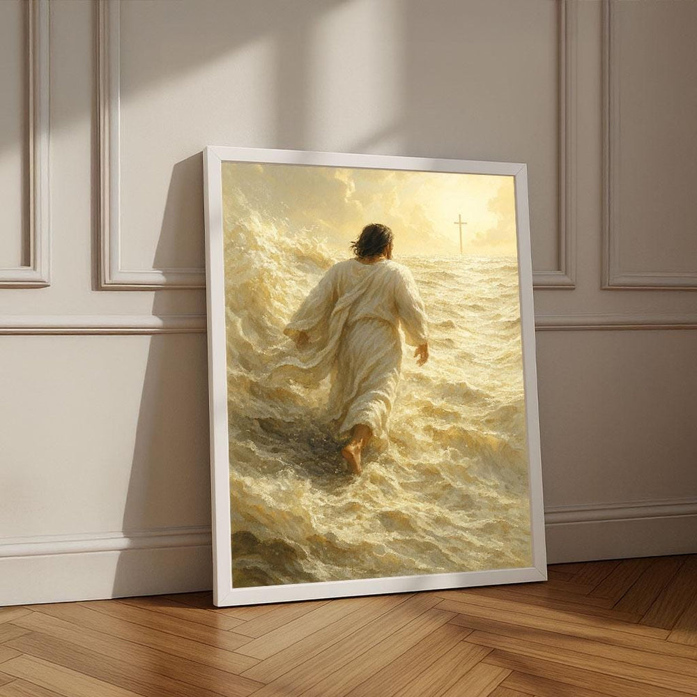 Jesus Walking on Water Canvas Print | Spiritual Wall Art