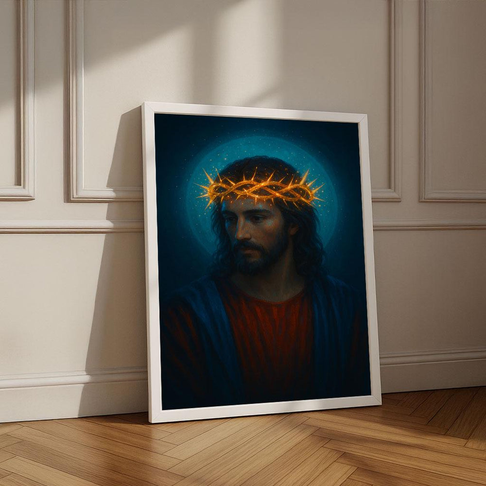 Jesus with Crown of Thorns Canvas Art | Spiritual Wall Decor