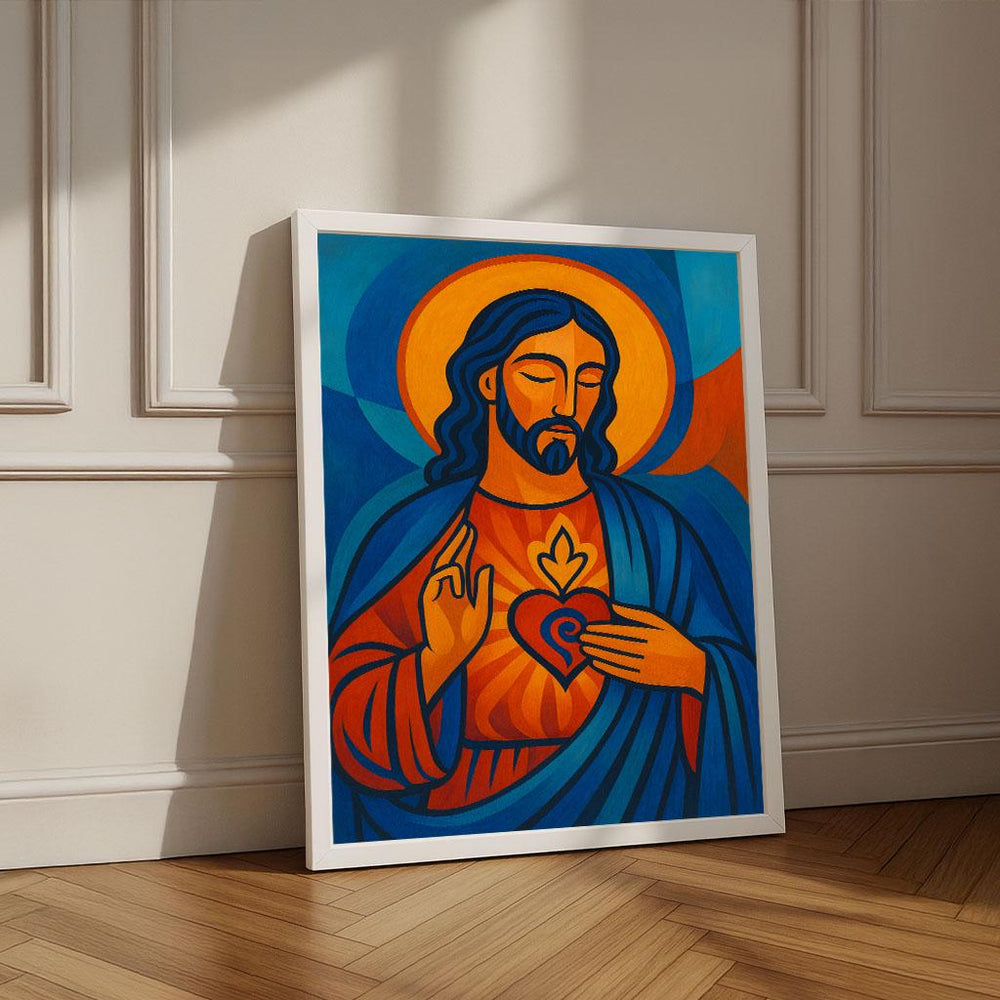 Sacred Jesus Canvas Print | Radiant Halo, Living Room Decor