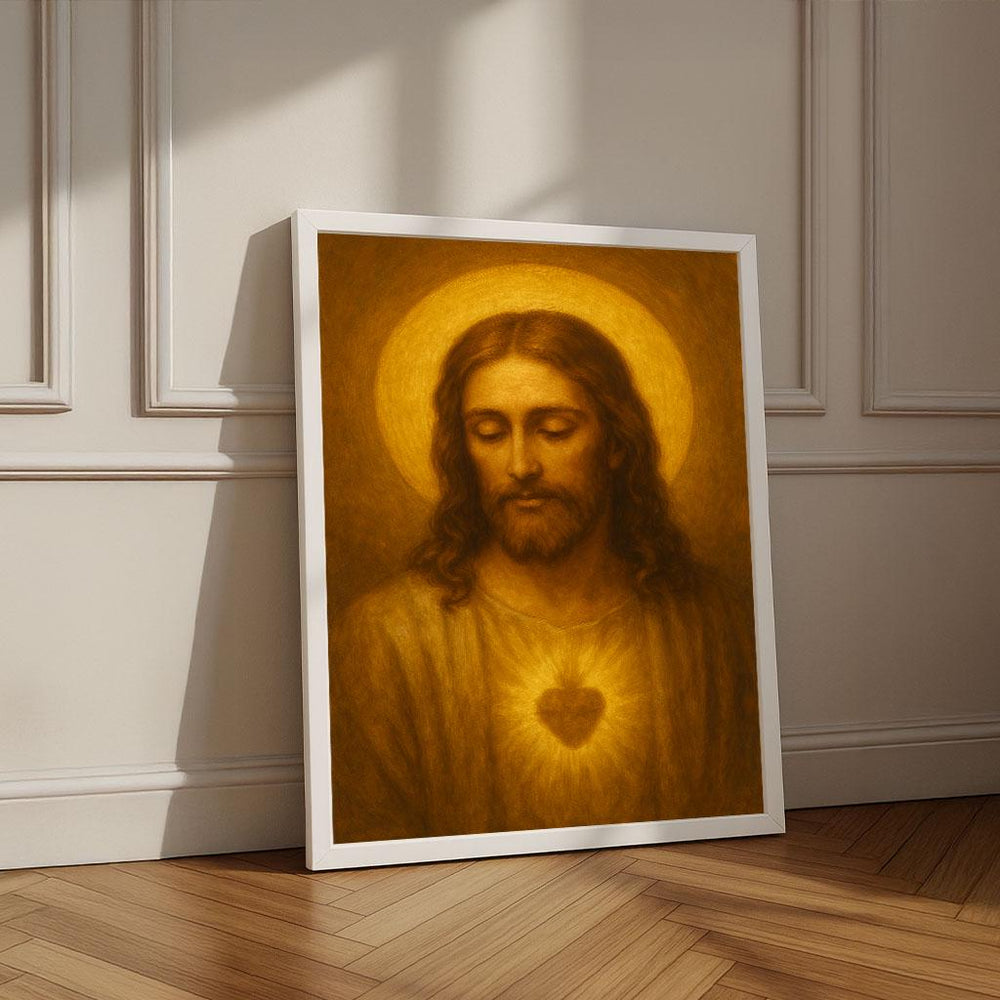 Radiant Jesus Sacred Heart Canvas Print | Living Room Decor