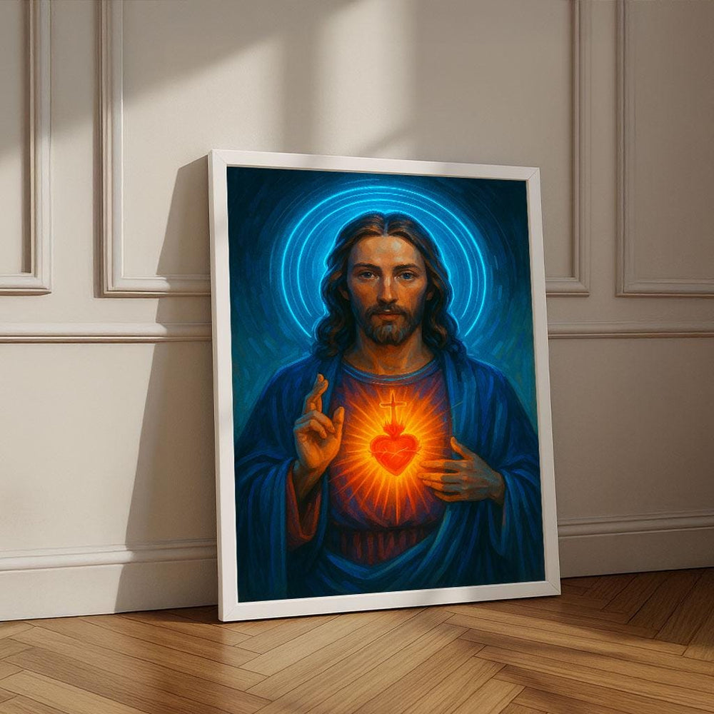 Sacred Heart Jesus Canvas Art | Radiant Religious Decor