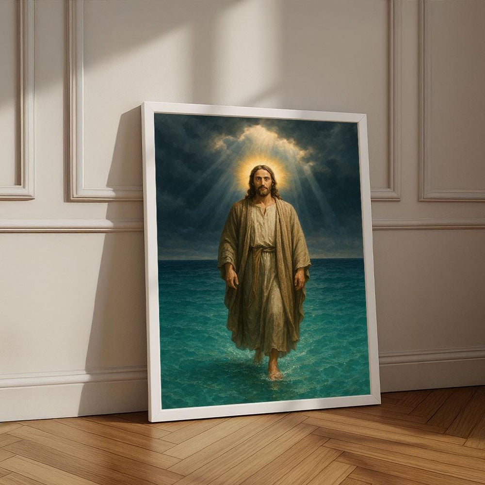 Jesus Walking on Water Canvas Print | Inspirational Art