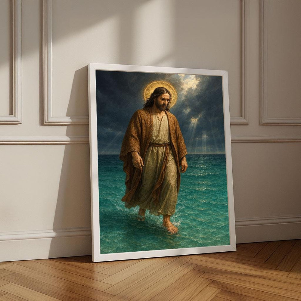 Jesus Walking on Water Canvas Print | Spiritual Art