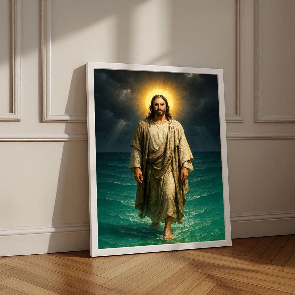 Jesus Walking on Water Canvas Print | Inspirational Art