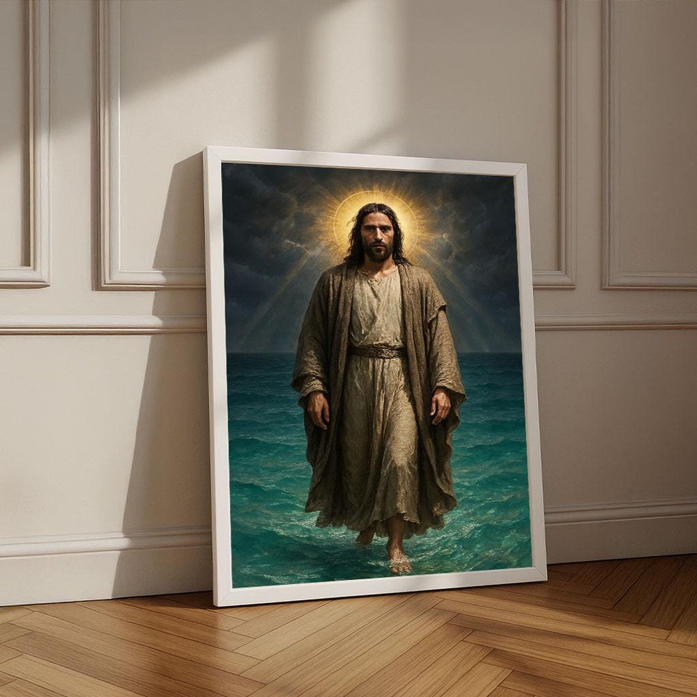 Jesus Walking on Water Canvas Print | Inspirational Wall Art