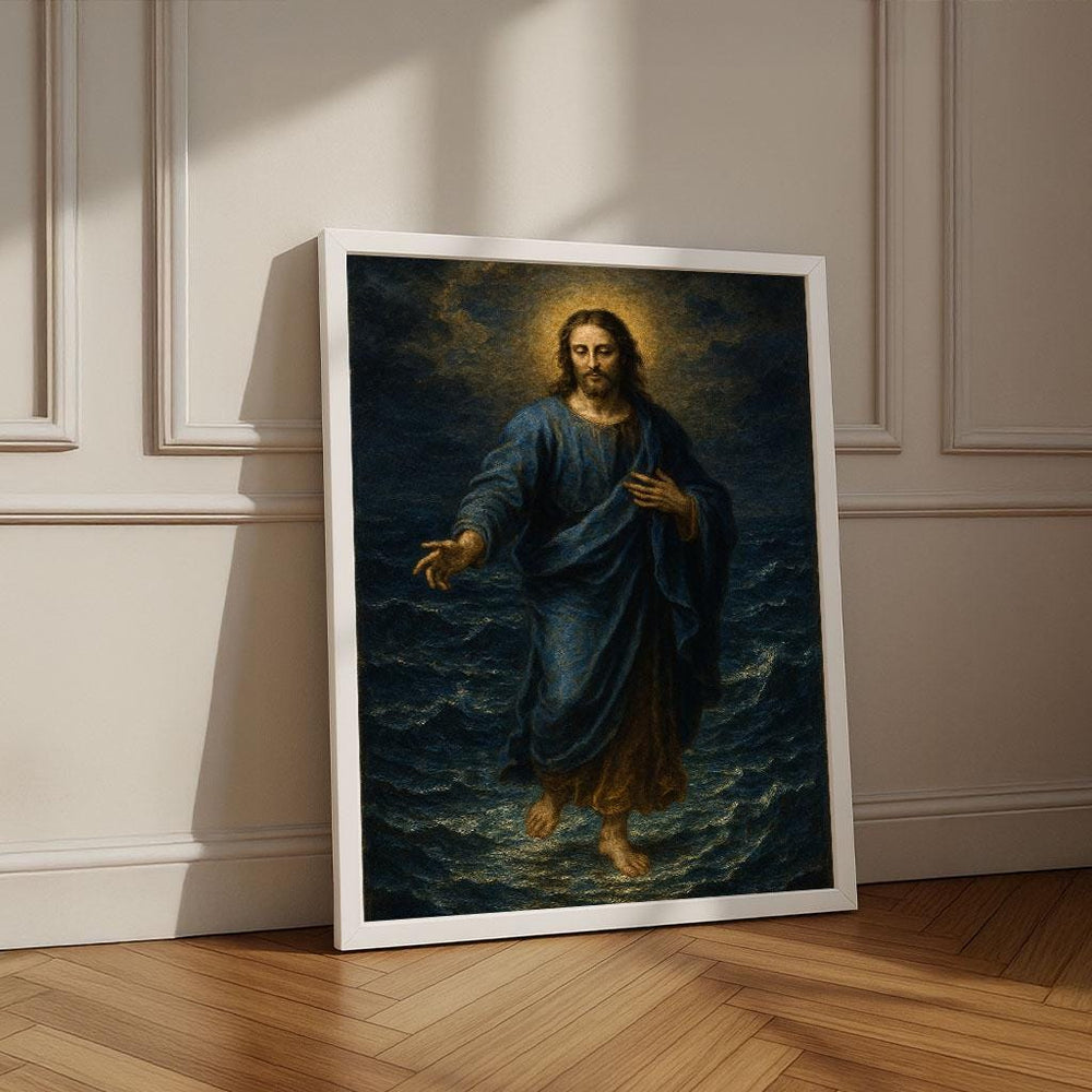 Jesus Walking on Water Canvas Print | Spiritual Wall Art