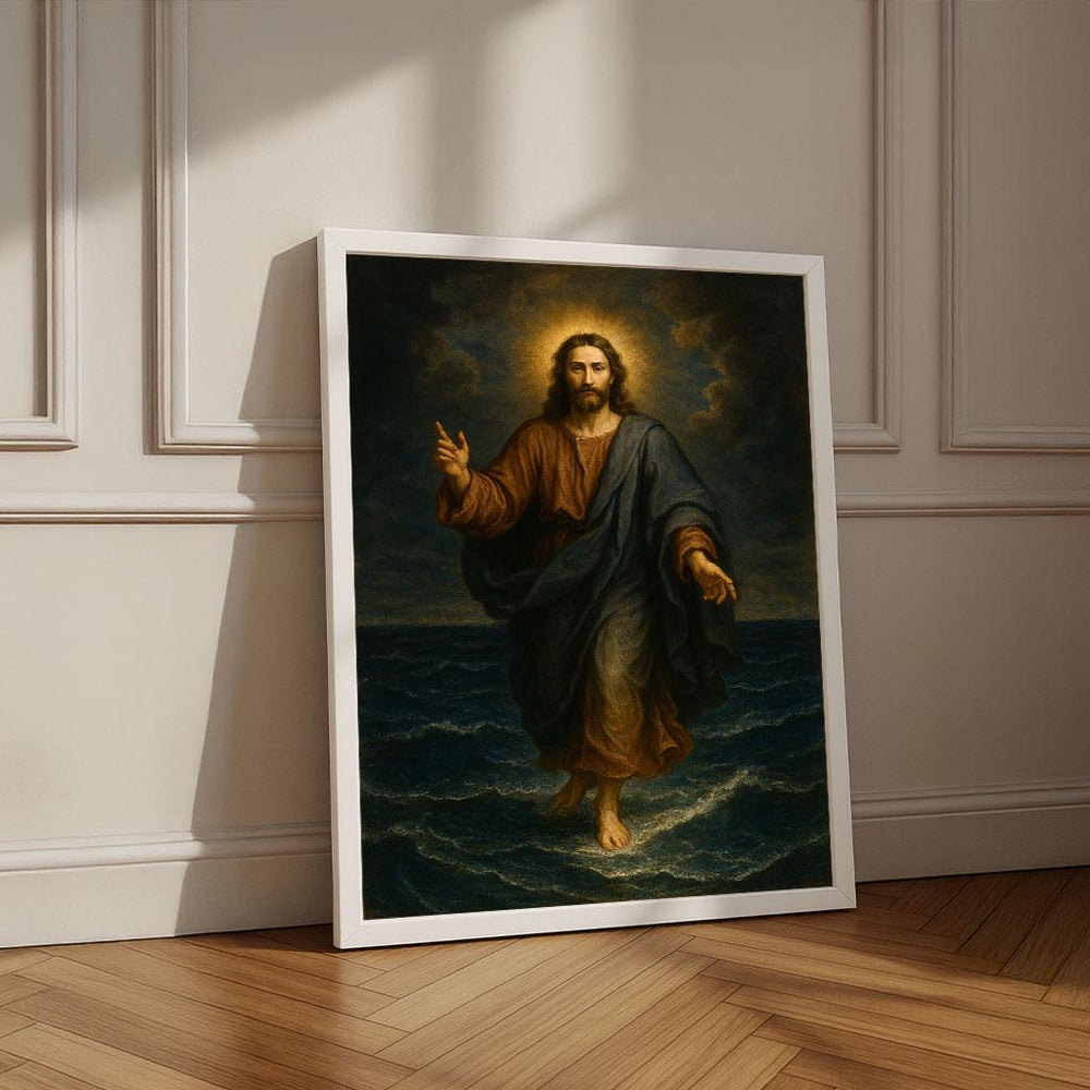 Jesus Walking on Water Canvas Print – Faith-Based Wall Art