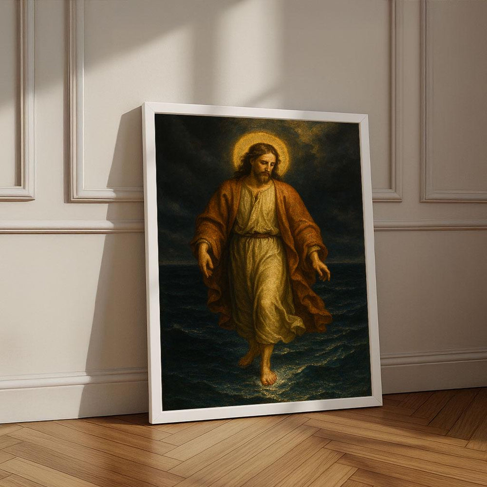Jesus Walking on Water Canvas Print | Spiritual Decor