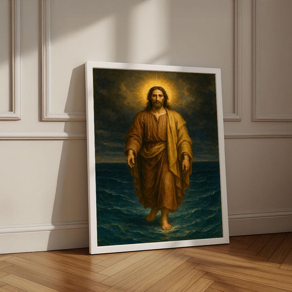 Jesus Walking on Water Canvas Print | Spiritual Home Decor