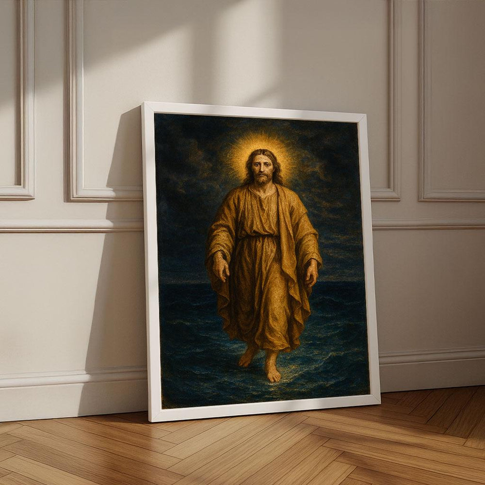 Jesus Walking on Water Canvas Art | Spiritual Decor