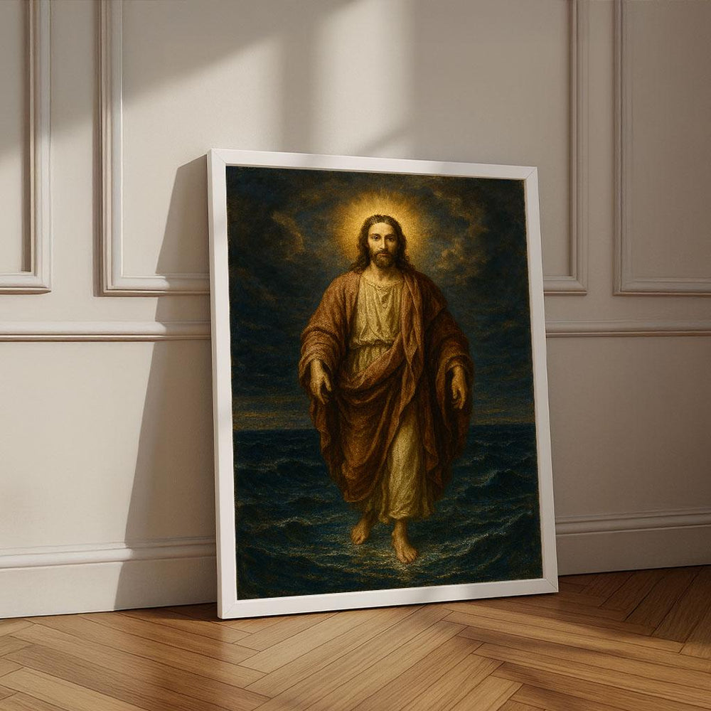 Jesus Walking on Water Canvas Print | Spiritual Wall Art