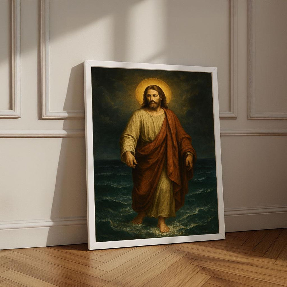 Jesus Walking on Water Canvas Print | Spiritual Home Decor