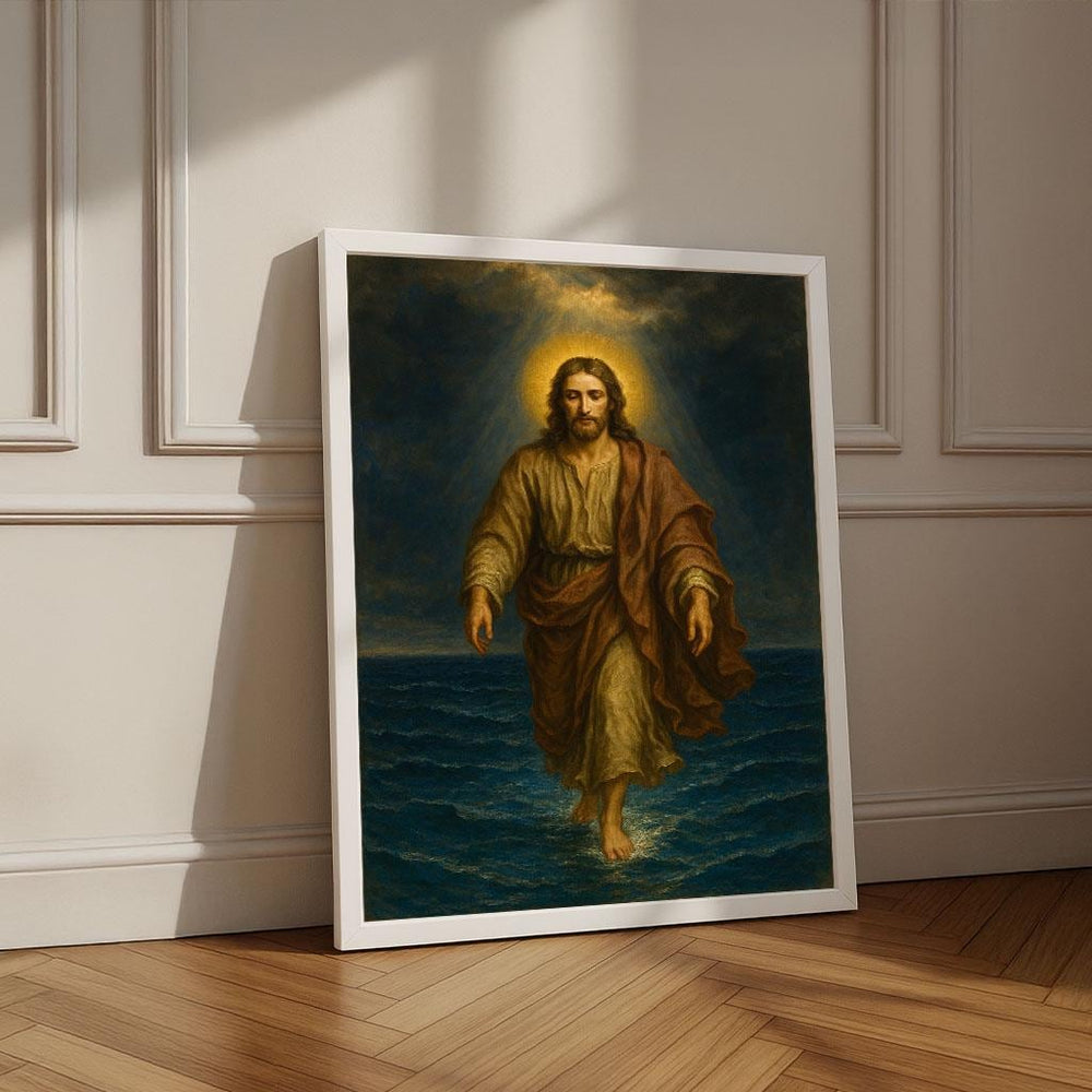 Jesus Walking on Water Canvas Print | Inspirational Art