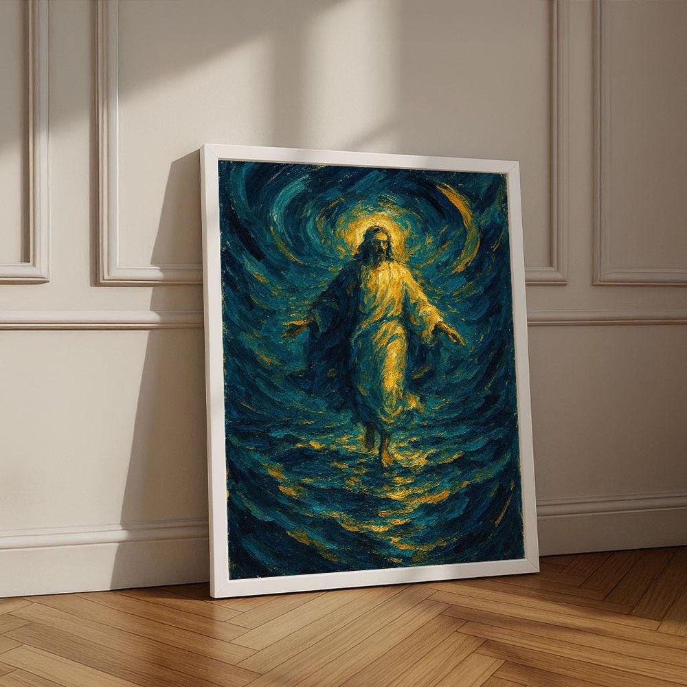 Jesus Walking on Water Canvas Print | Spiritual Wall Art