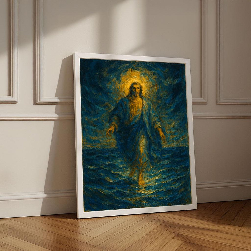 Jesus Walking on Water Canvas Print | Spiritual Wall Art