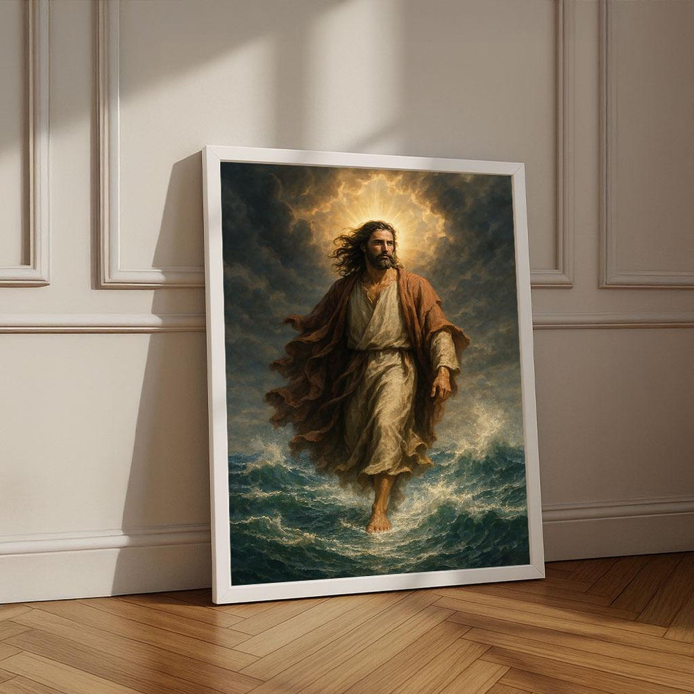Jesus Walking on Water Canvas Print | Spiritual Art