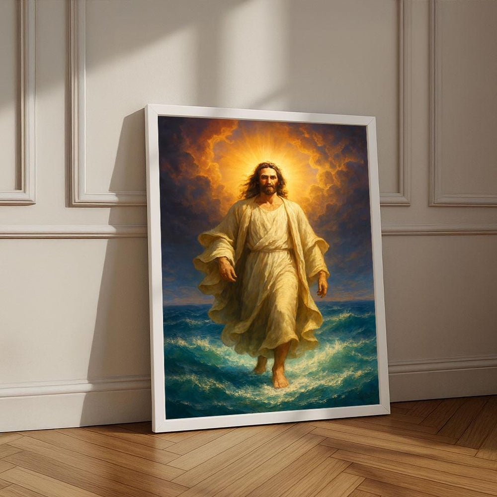 Jesus Walking on Water Canvas Print | Inspirational Wall Art