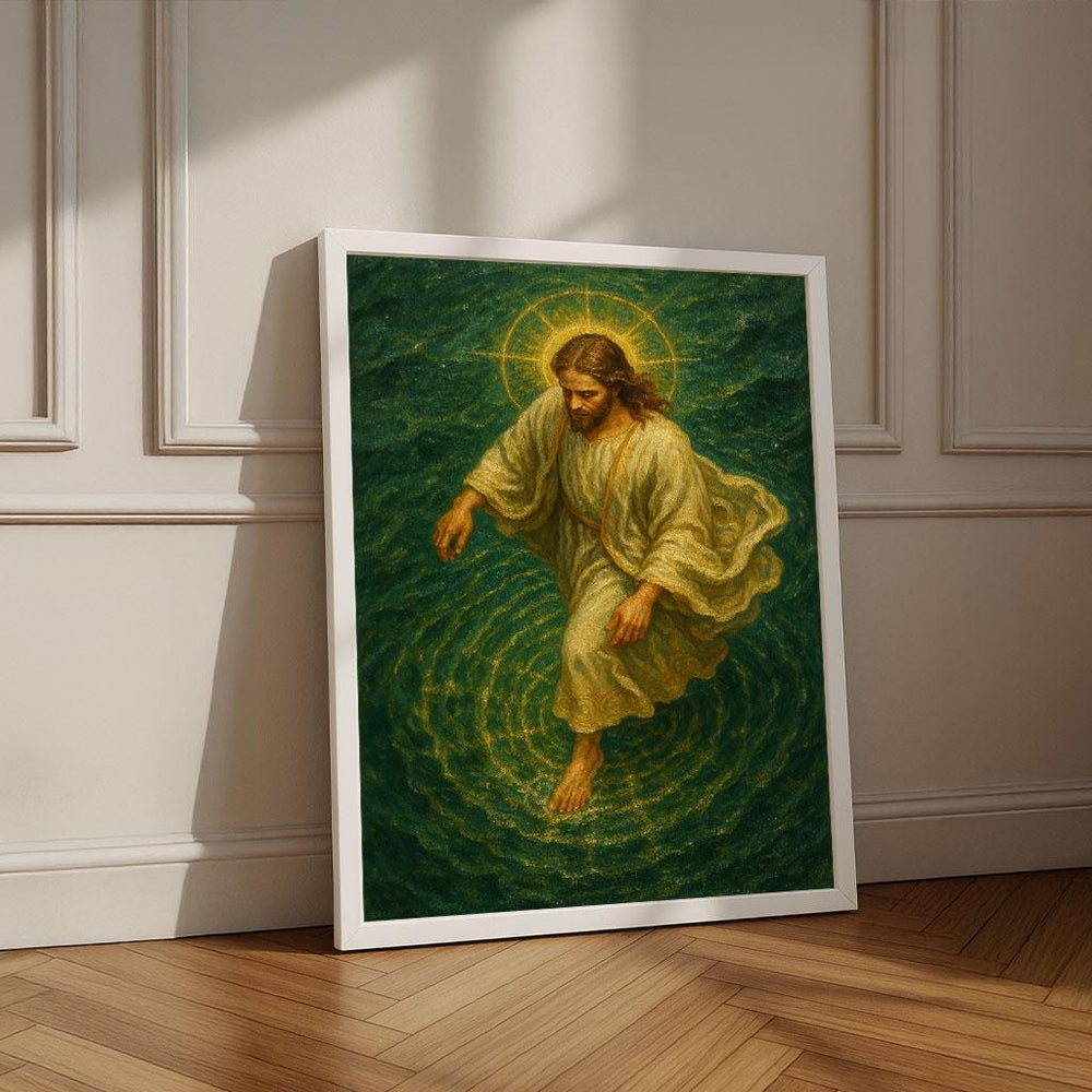 Jesus Walking on Water Canvas Print | Spiritual Wall Art