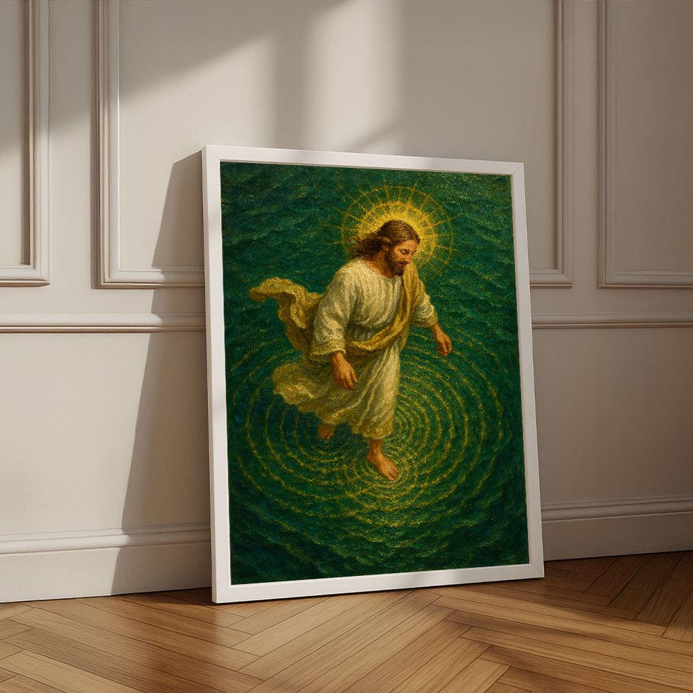 Jesus Walking on Water Canvas Print | Spiritual Wall Art
