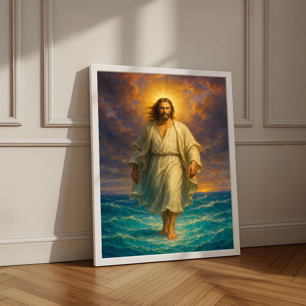Jesus Walking on Water Canvas Print | Spiritual Art