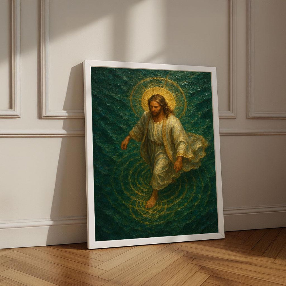 Jesus Walking on Water Canvas Print | Religious Wall Art