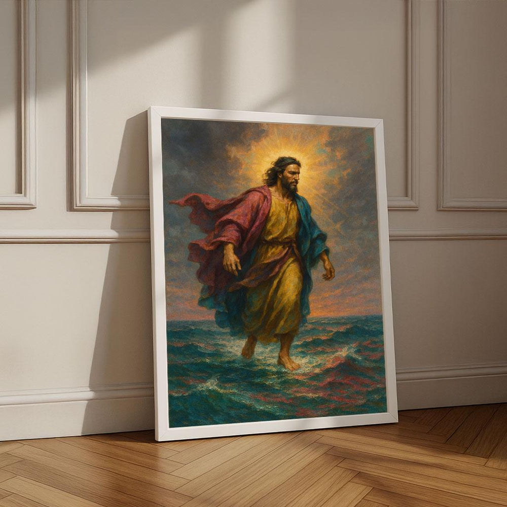 Jesus Walking on Water Canvas Print | Spiritual Home Decor