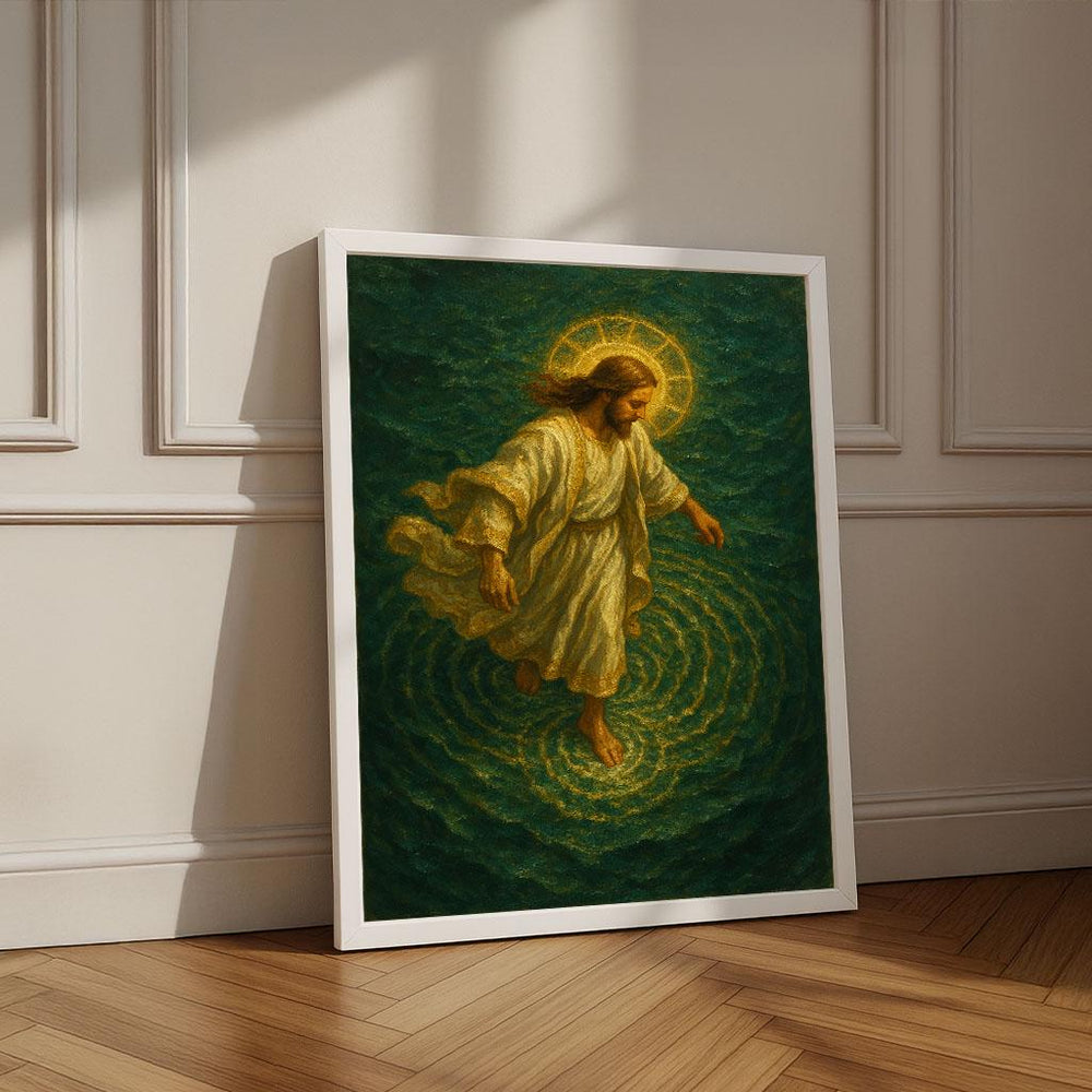 Jesus Walking on Water Canvas Print | Spiritual Wall Art