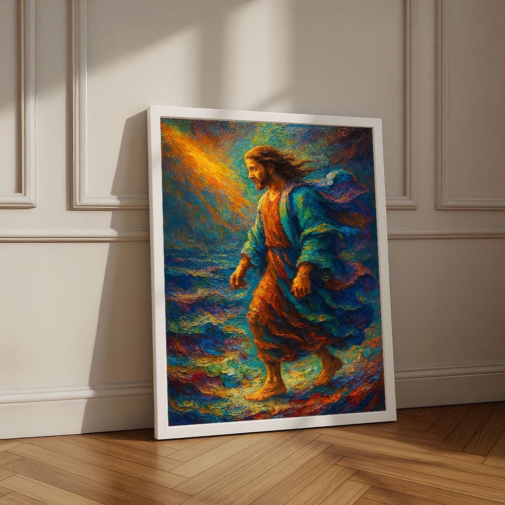 Jesus Walking on Water Canvas Print | Spiritual Wall Art