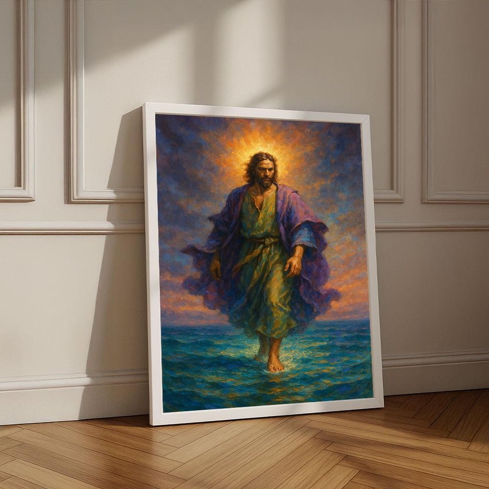 Jesus Walking on Water Canvas Print | Spiritual Art