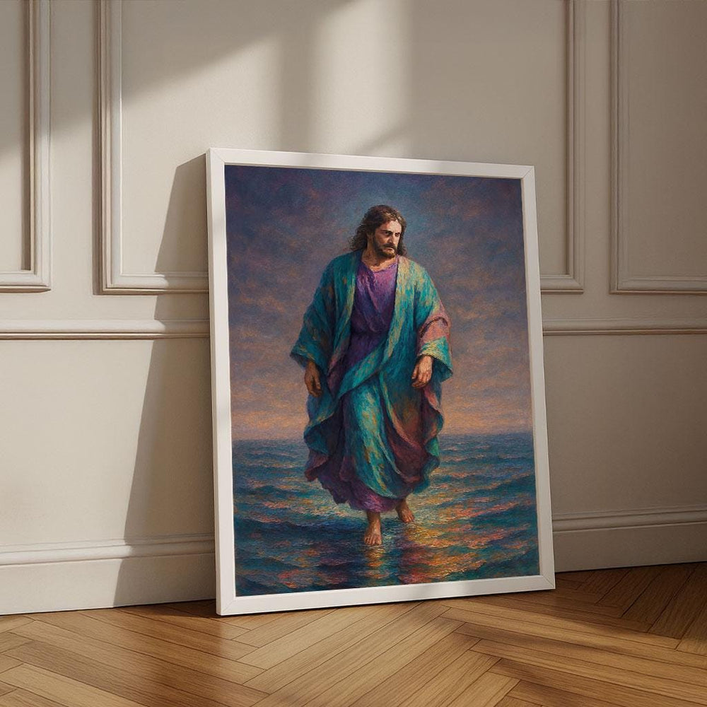Jesus Walking on Water Canvas Print | Spiritual Home Decor