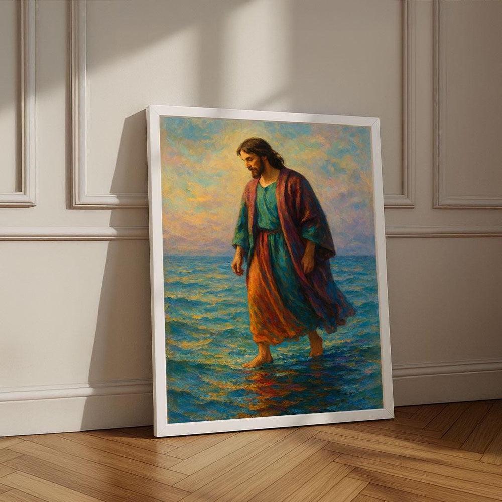 Jesus Walking on Water Canvas Art Print | Radiant Decor