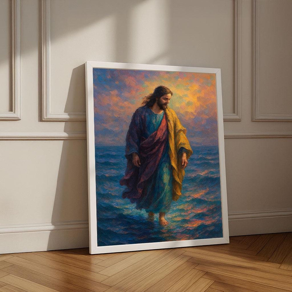Jesus Walking on Water Canvas Print | Spiritual Art