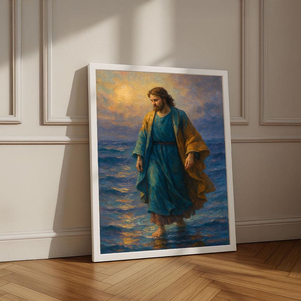 Jesus Walking on Water Canvas Print | Inspirational Christian Art