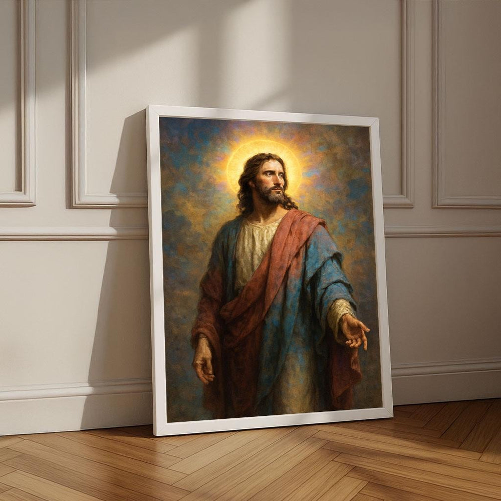 Jesus in Prayer Canvas Print | Spiritual Art, Divine Decor