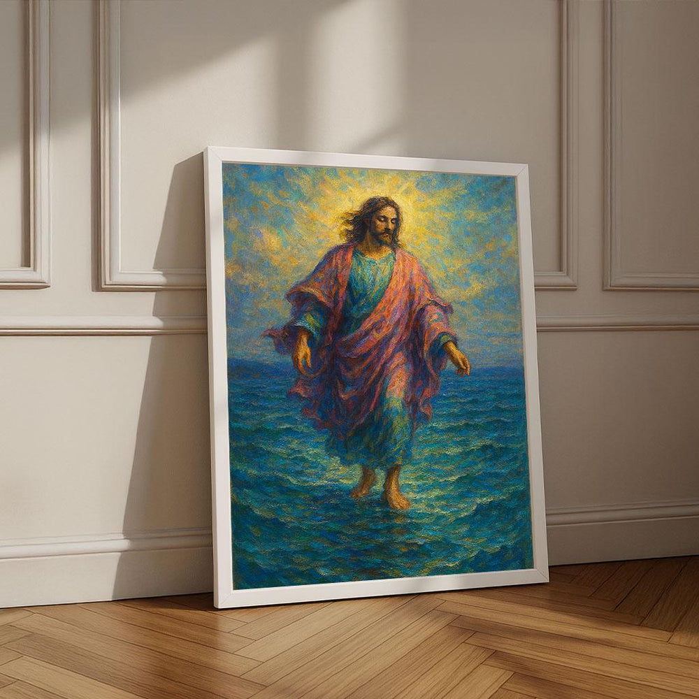 Jesus Walking on Water Canvas Print | Spiritual Wall Art