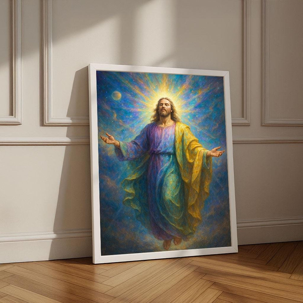 Radiant Jesus Canvas Print | Spiritual Living Room Wall Art