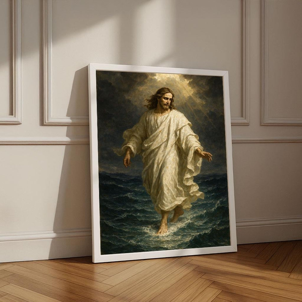 Jesus Walking on Water Canvas Print | Inspirational Christian Art
