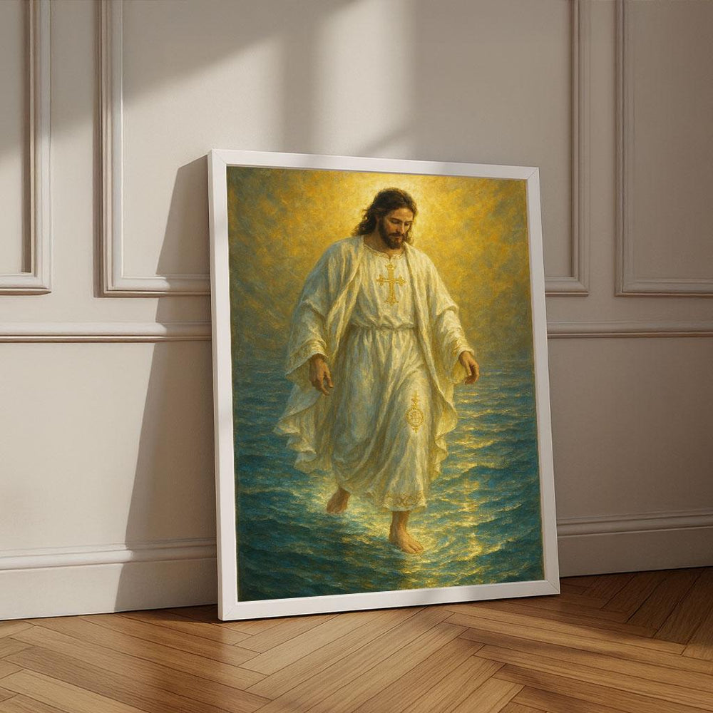 Jesus Walking on Water Canvas Print | Spiritual Wall Art