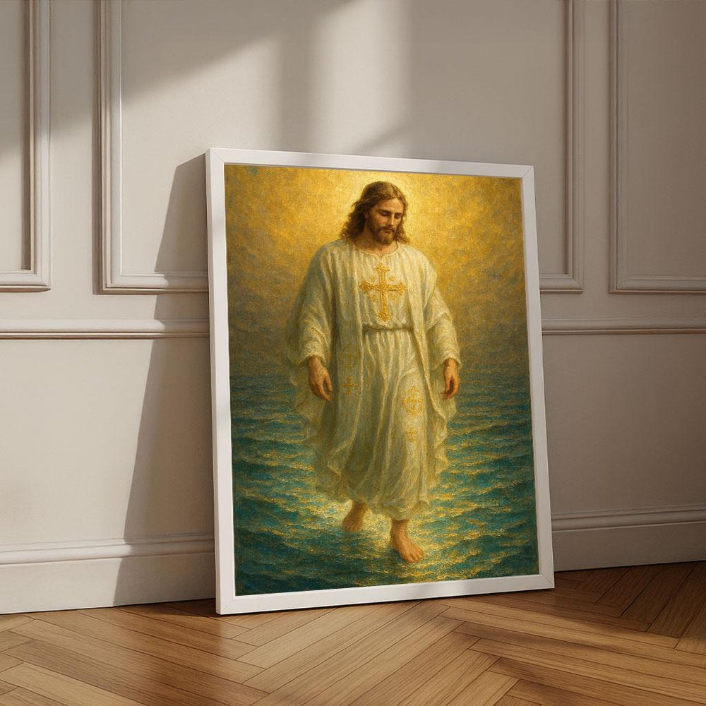 Jesus Walking on Water Canvas Print | Spiritual Wall Art