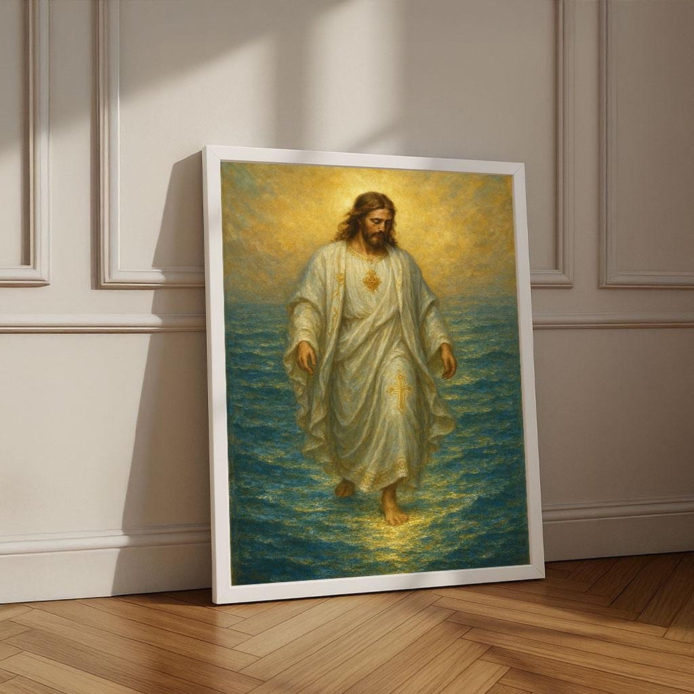 Jesus Walking on Water Canvas Print | Spiritual Wall Art