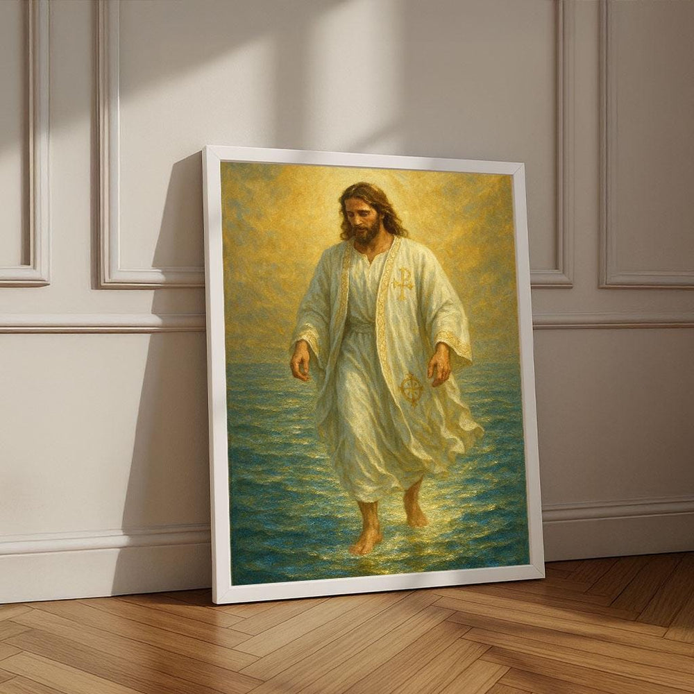 Jesus Walking on Water Canvas Print | Spiritual Wall Art