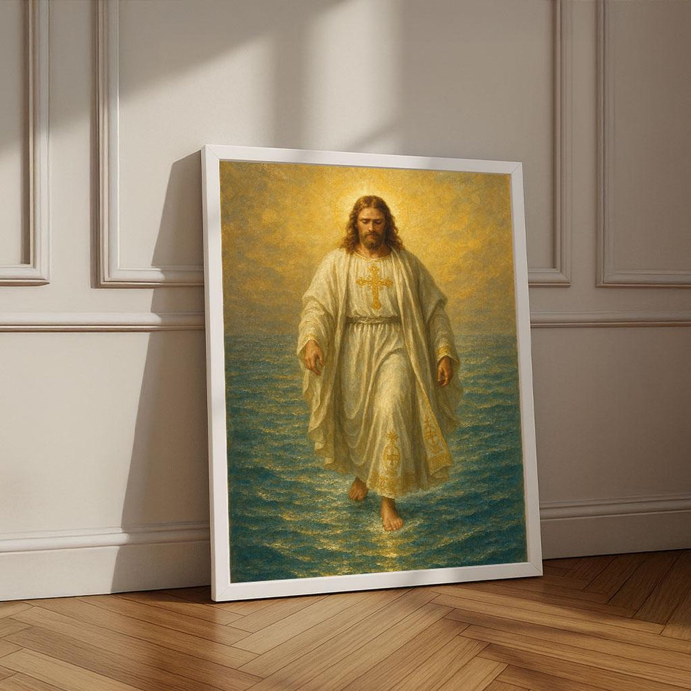 Jesus Walking on Water Canvas Print | Inspirational Wall Art