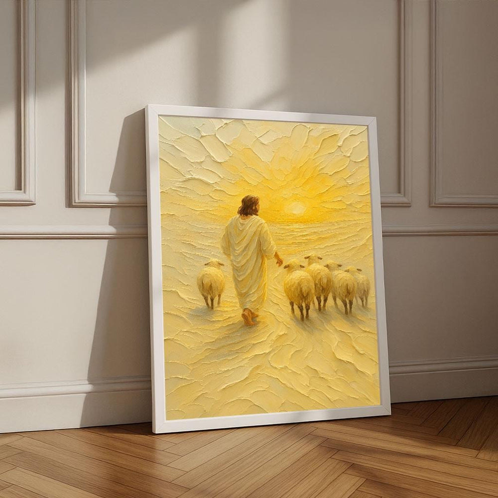 Jesus Shepherd Canvas Print | Warm Tone Christian Wall Art