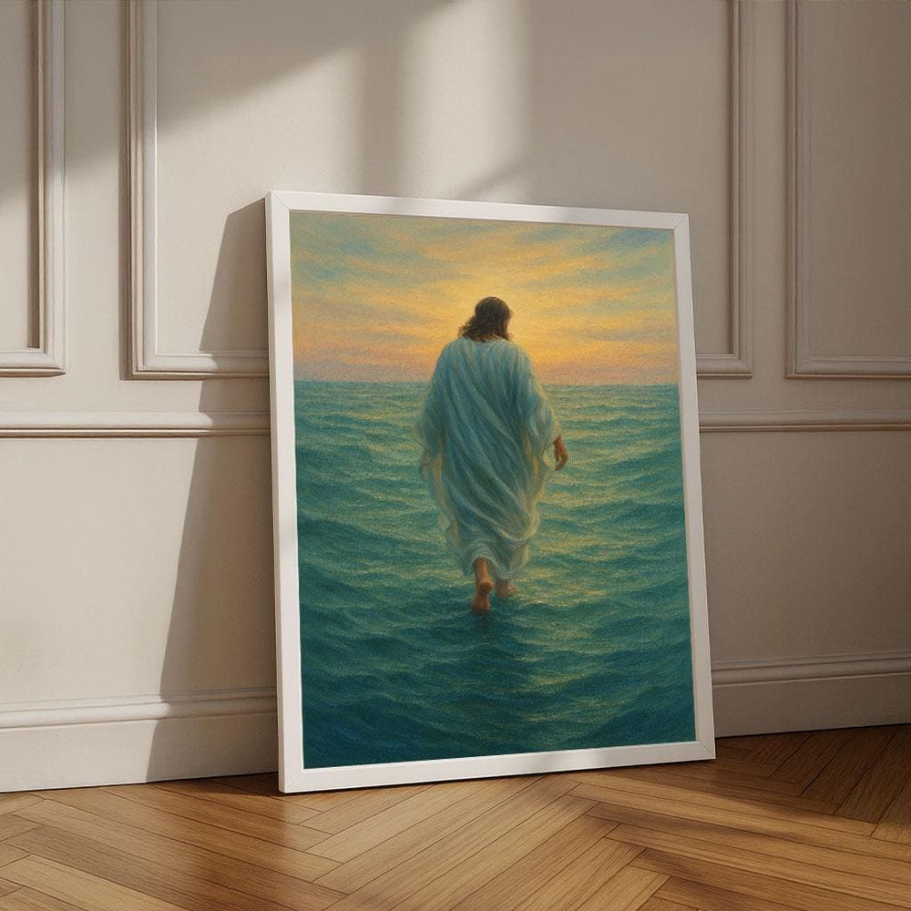 Jesus Walking on Water Canvas Print | Spiritual Wall Art