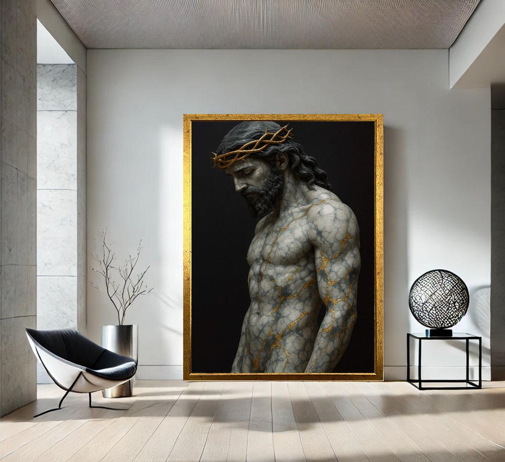Jesus Crown of Thorns Canvas Art Print | Spiritual Decor