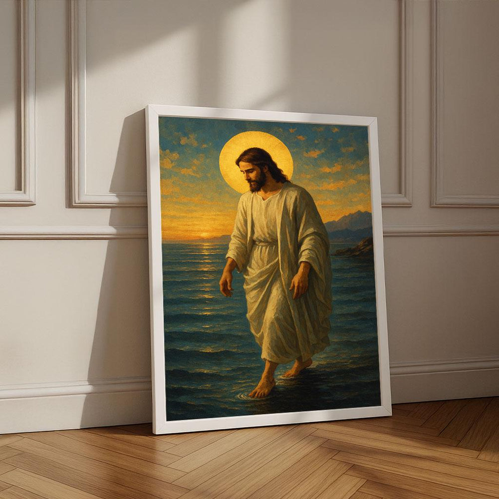 Jesus Walking on Water Canvas Print | Spiritual Wall Art
