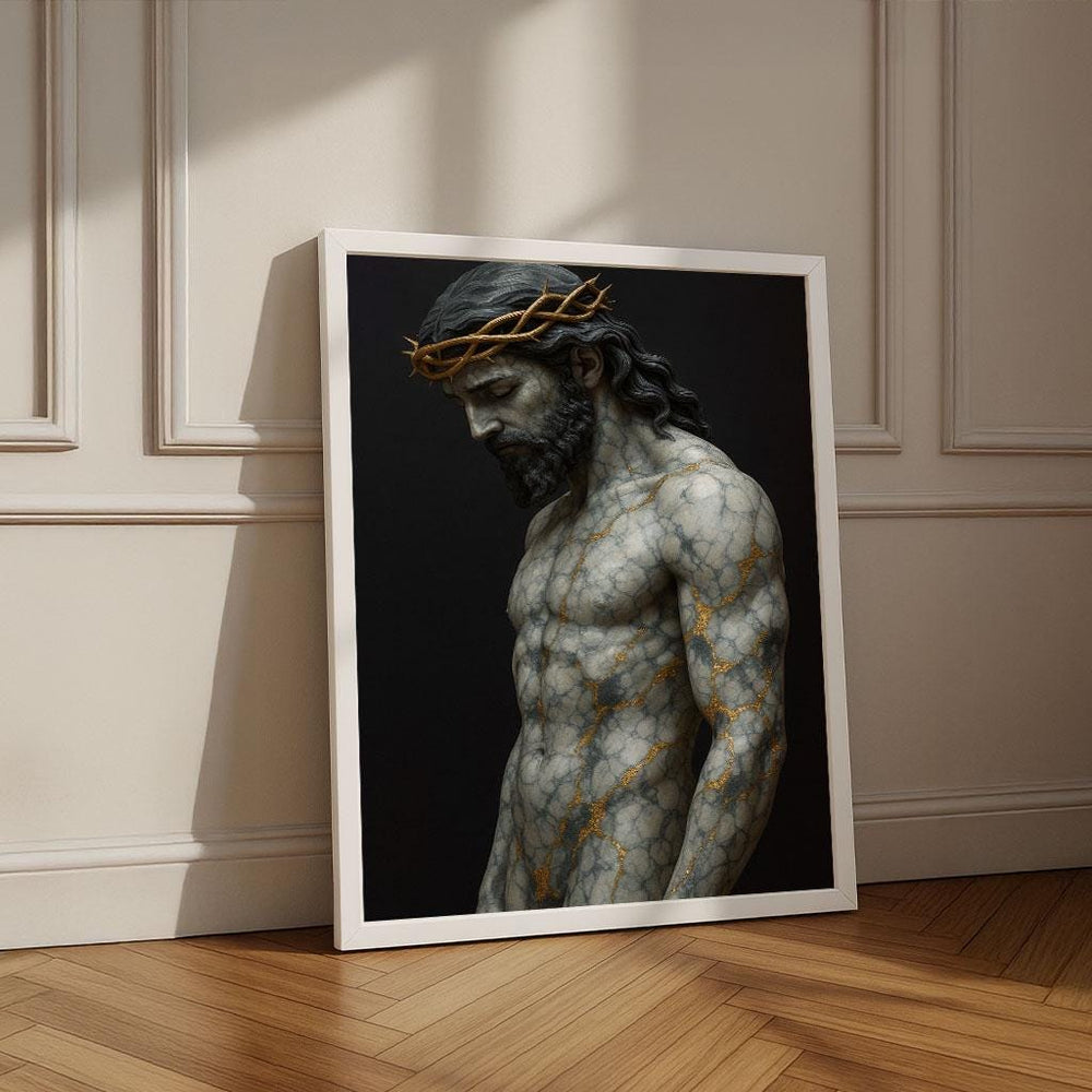 Jesus with Crown of Thorns Canvas Print | Spiritual Wall Art